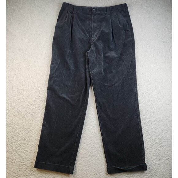 Croft & Barrow Pants Mens 36x32 Straight Corduroy Relaxed Fit Pleated Cuffed - Picture 1 of 9